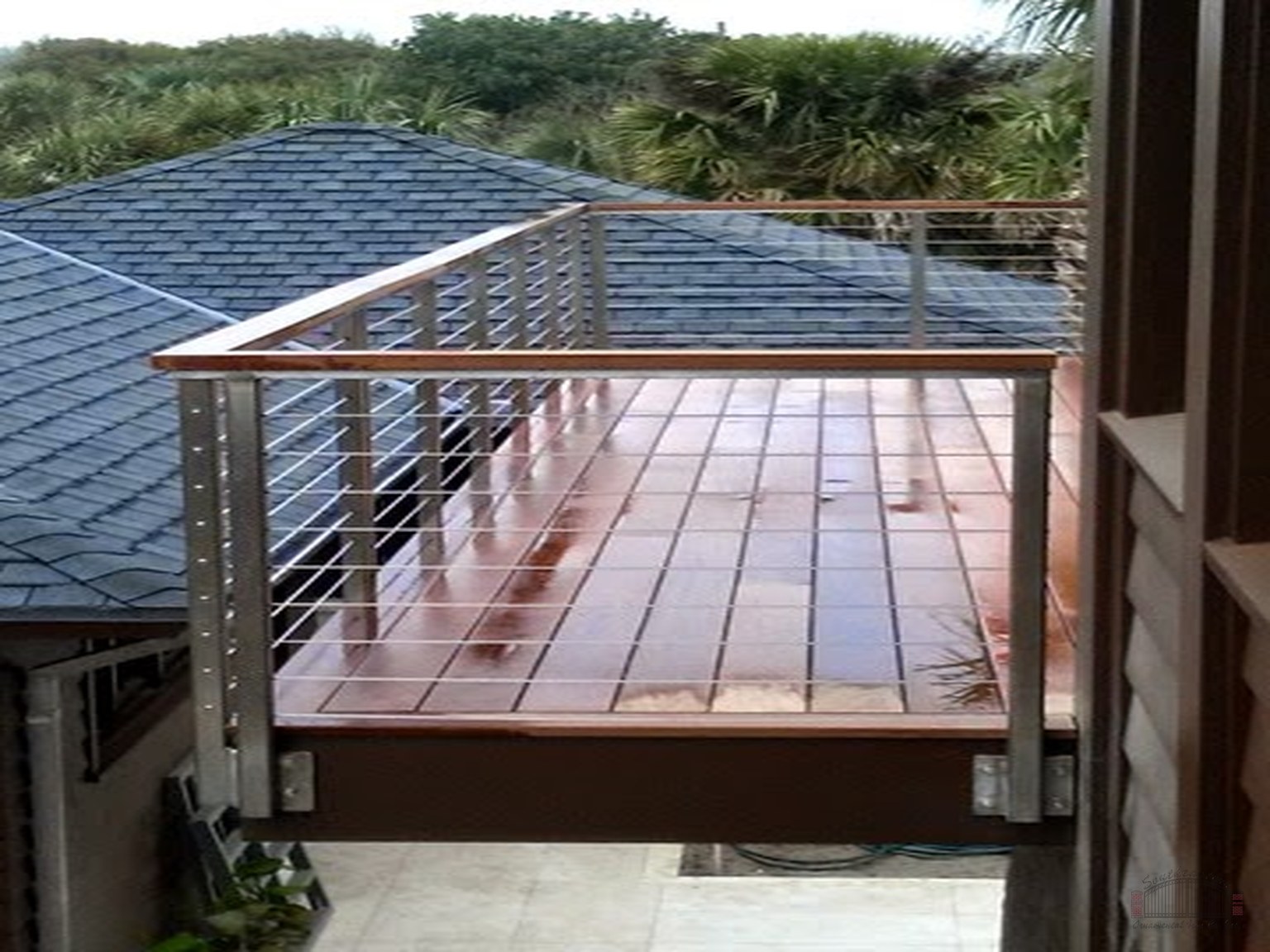 Fascia-Mounted Cable Railing with Wood Cap (CR-42)